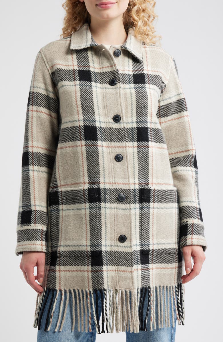 Pendleton Jolene Wool Fringe Jacket, Alternate, color, Tan Mix Black Multi