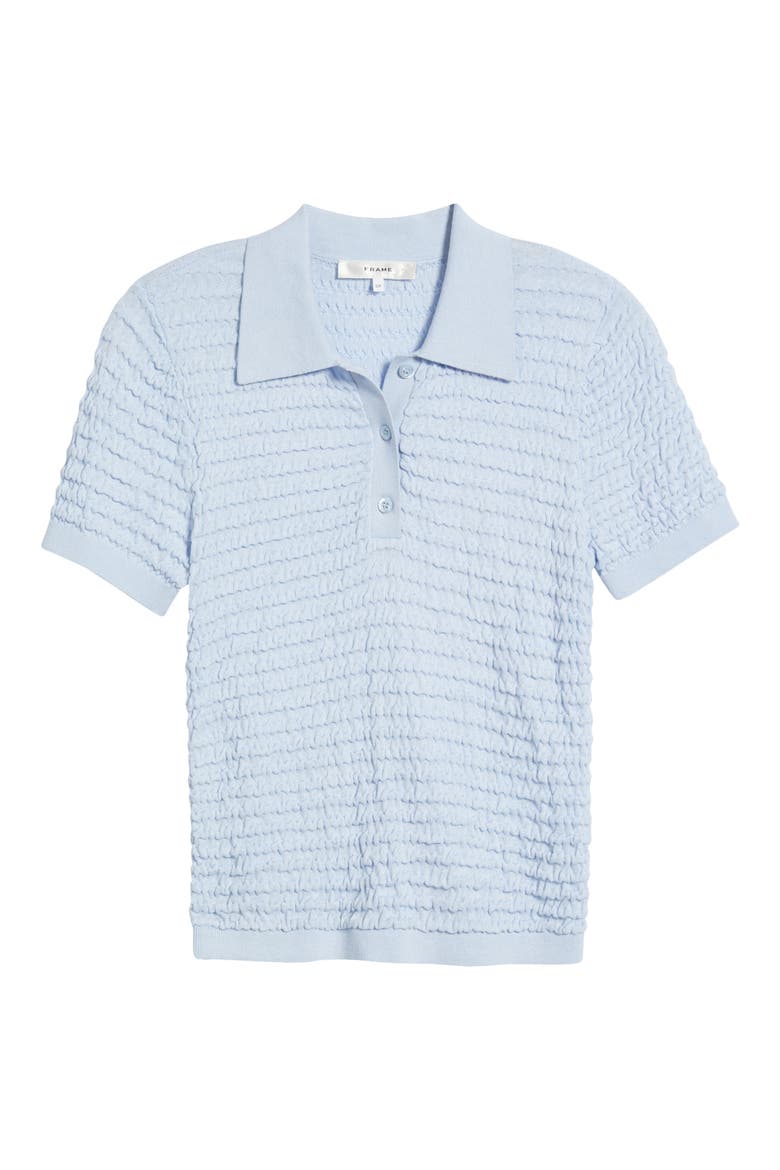 The Smock Silk & Cotton Polo Sweater, Alternate, color, LIGHT CHAMBRAY