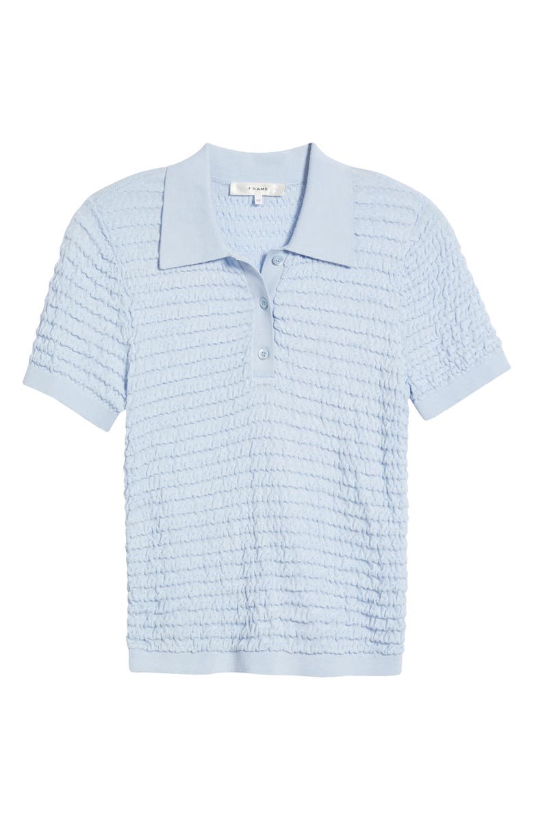 FRAME The Smock Silk & Cotton Polo Sweater, Alternate, color, Light Chambray