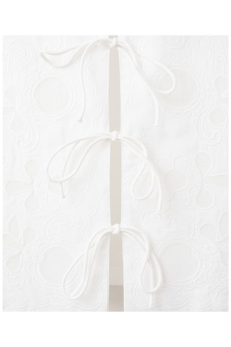 Bow Embroidered Vest, Alternate, color, WHITE
