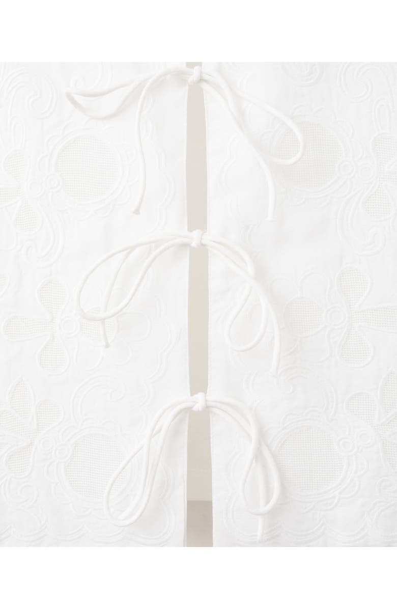 MANGO Bow Embroidered Vest, Alternate, color, White