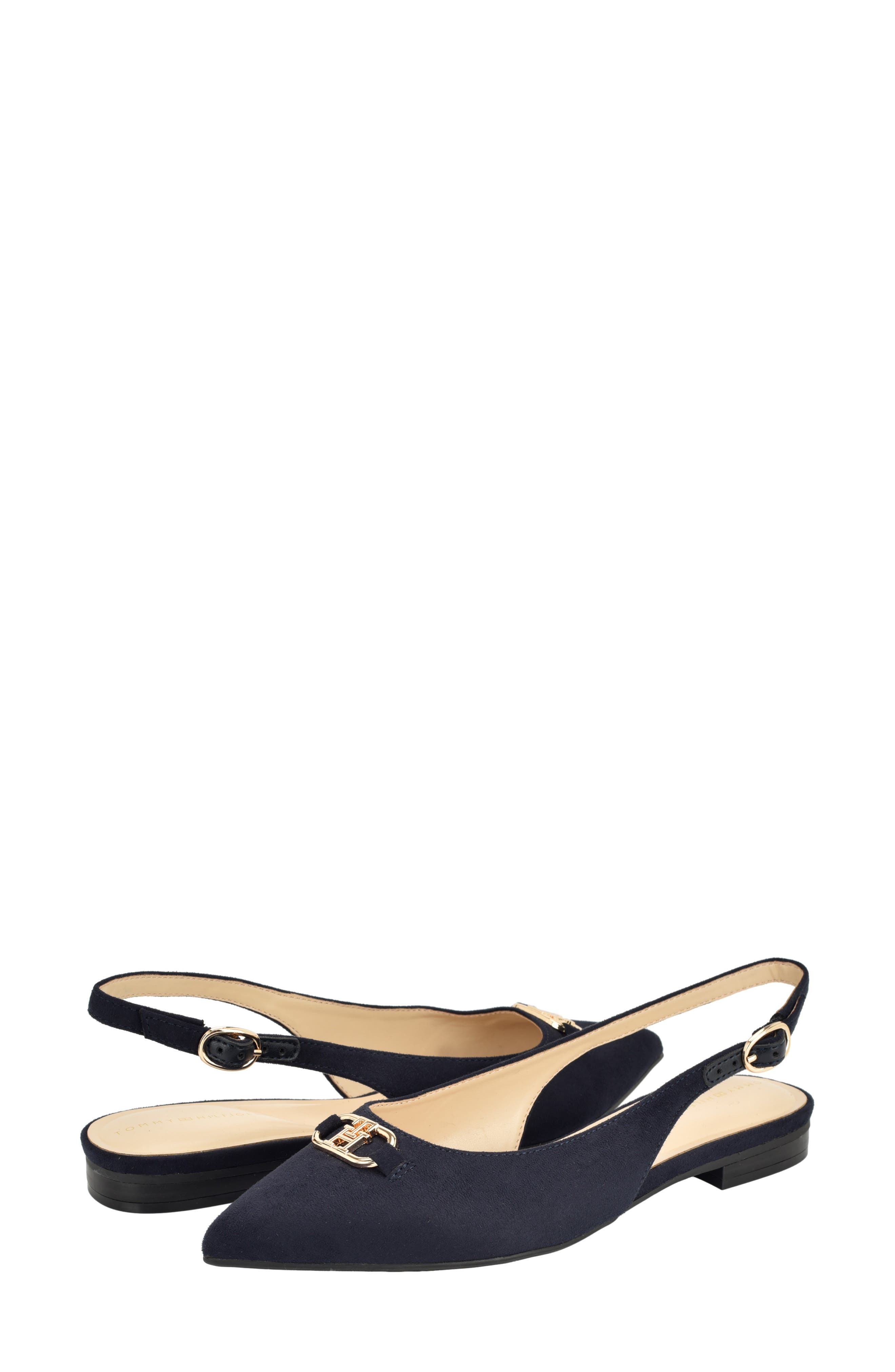 Vesly Pointed Toe Slingback Flat, Alternate, color, MARINE