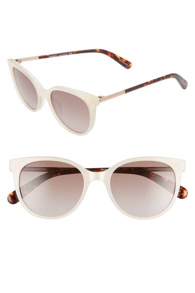 Rebeccca Minkoff Indio 52mm Gradient Cat Eye Sunglasses, Main, color, WHITE PEAR/ BROWN