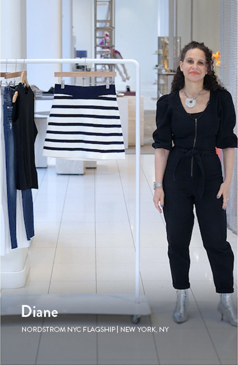 Stripe Cotton Blend Knit Miniskirt, sales video thumbnail