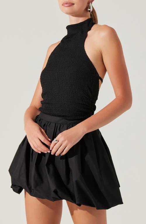 Astr The Label Gwyneth Smock Halter Top In Black