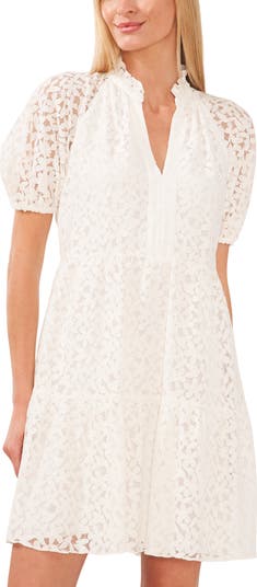 Puff Sleeve Babydoll Lace Minidress