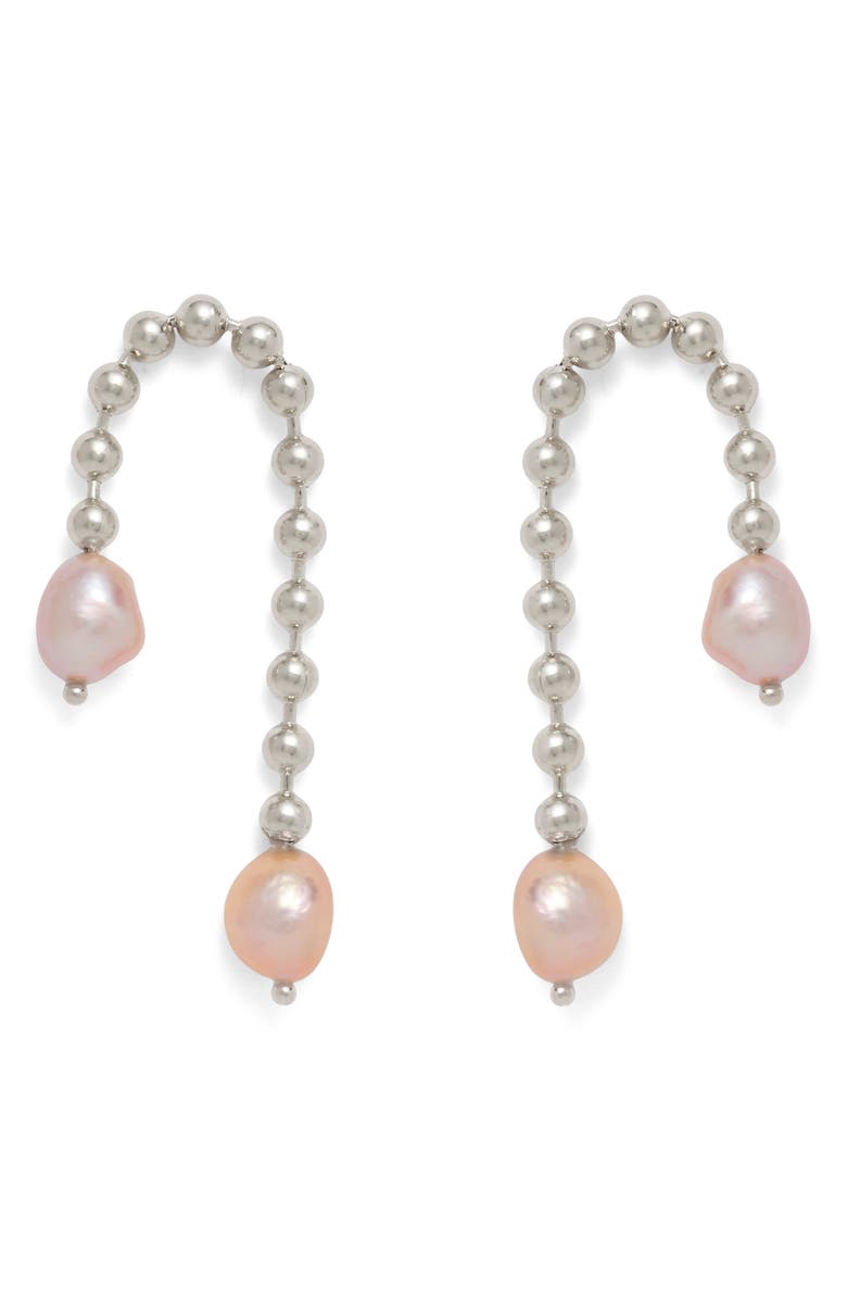 Lady Grey Frankie Pearl Drop Earrings, Main, color, Silver/ Pearl