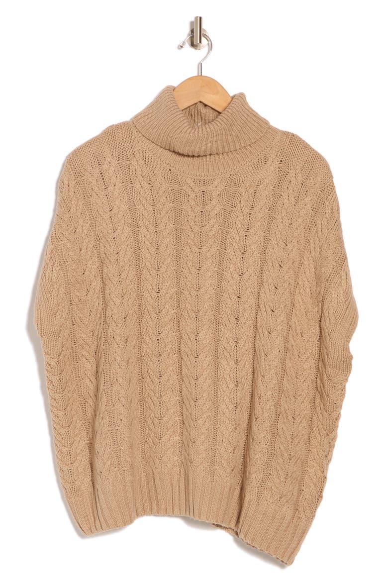 Sleeveless Turtleneck Sweater, Alternate, color, CAMEL
