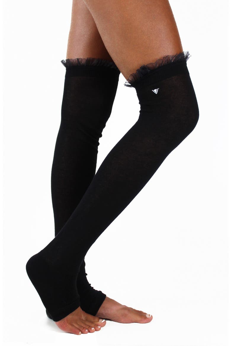 Ruffle Leg Warmers, Main, color, BLACK