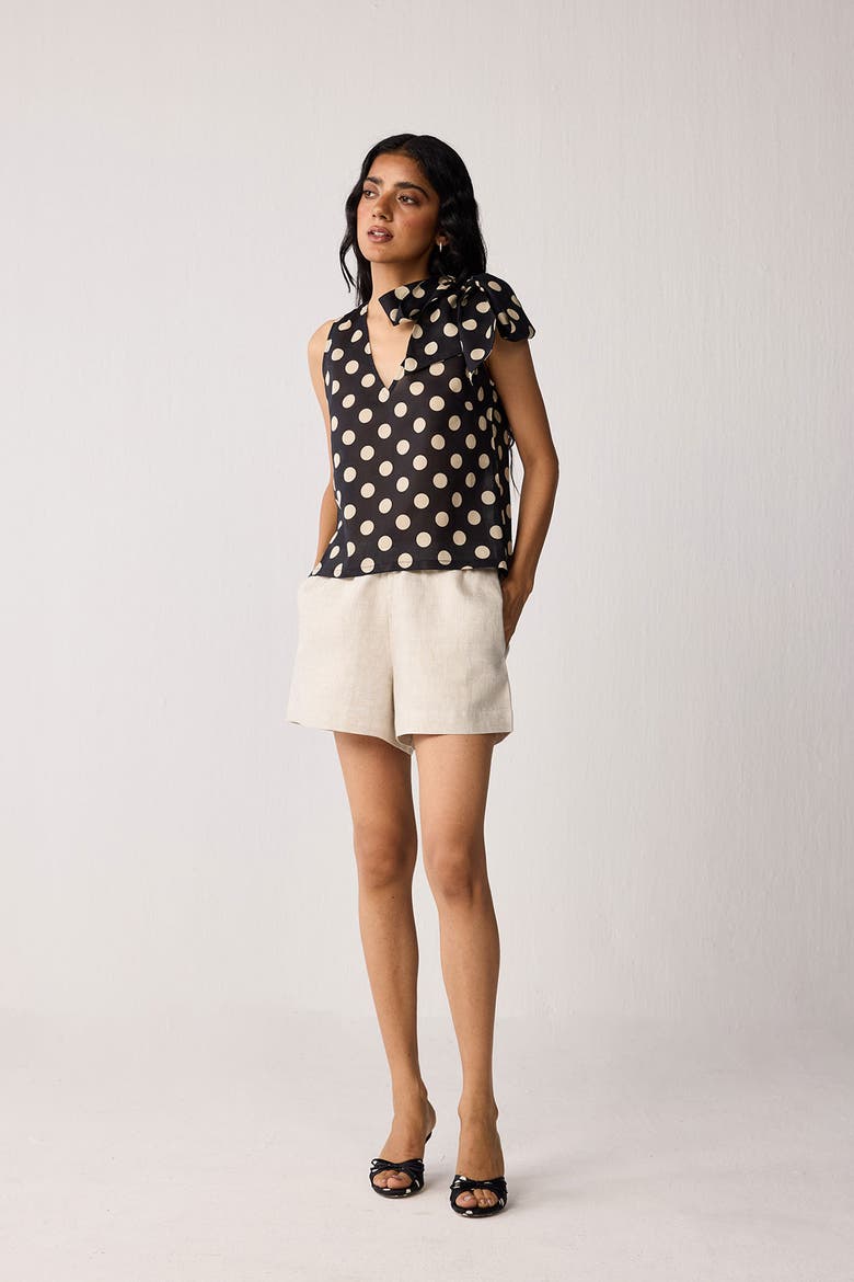V-Neck Top with Bow Detail, Alternate, color, Midnight Confetti