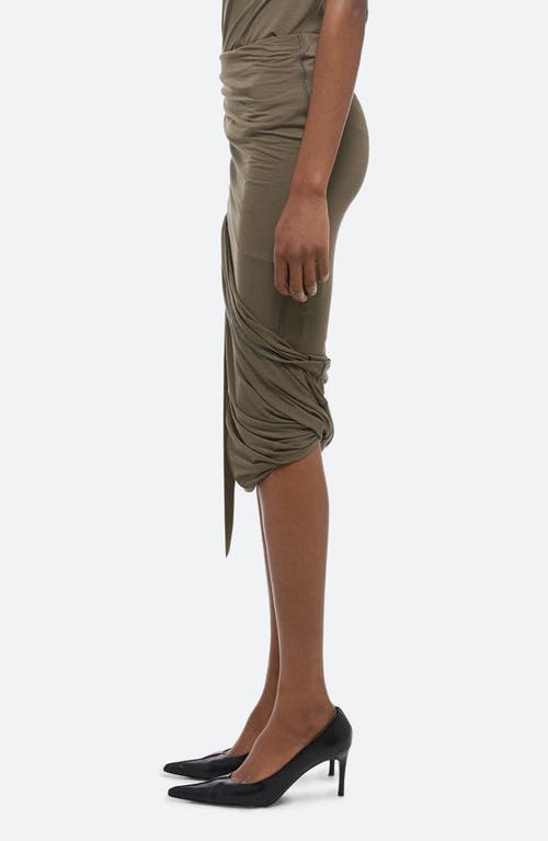 Helmut Lang Women's Wind Draped Jersey Convertible Skirt In Olive - F0x