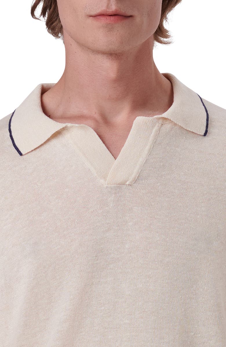 Bugatchi Johnny Collar Sweater, Alternate, color, Almond