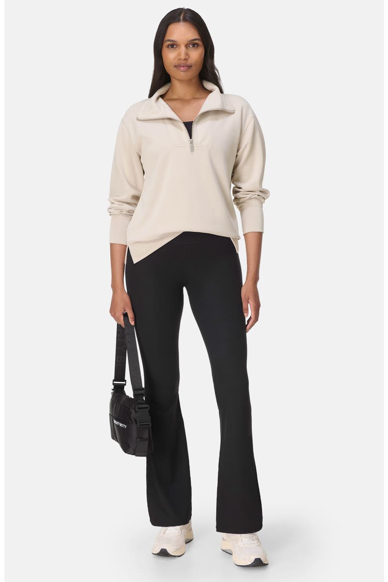 Glow Flex Rib Flare Pants, Alternate, color, BLACK