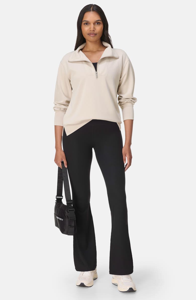 Sweaty Betty Glow Flex Rib Flare Pants, Alternate, color, Black