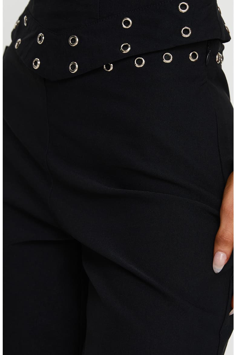 Passionette Grommet Wide Leg Pants, Alternate, color, BLACK