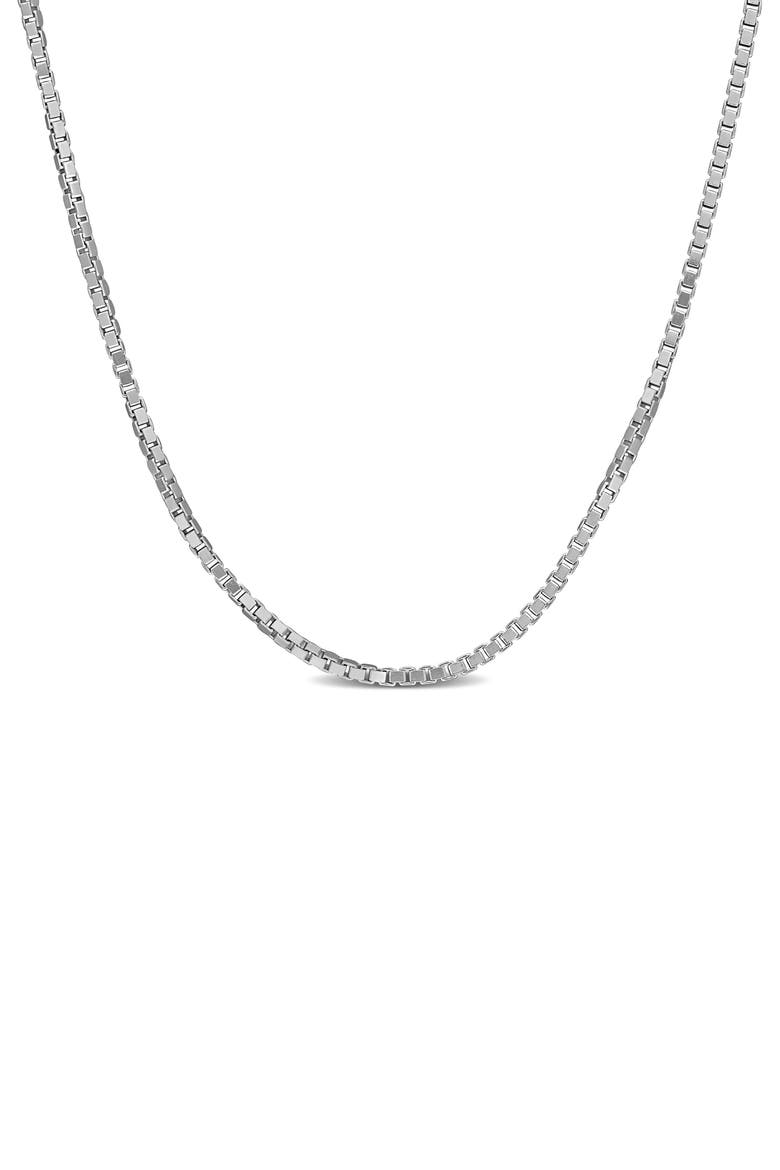 Box Link Chain Necklace, 0.80mm, Main, color, SILVER