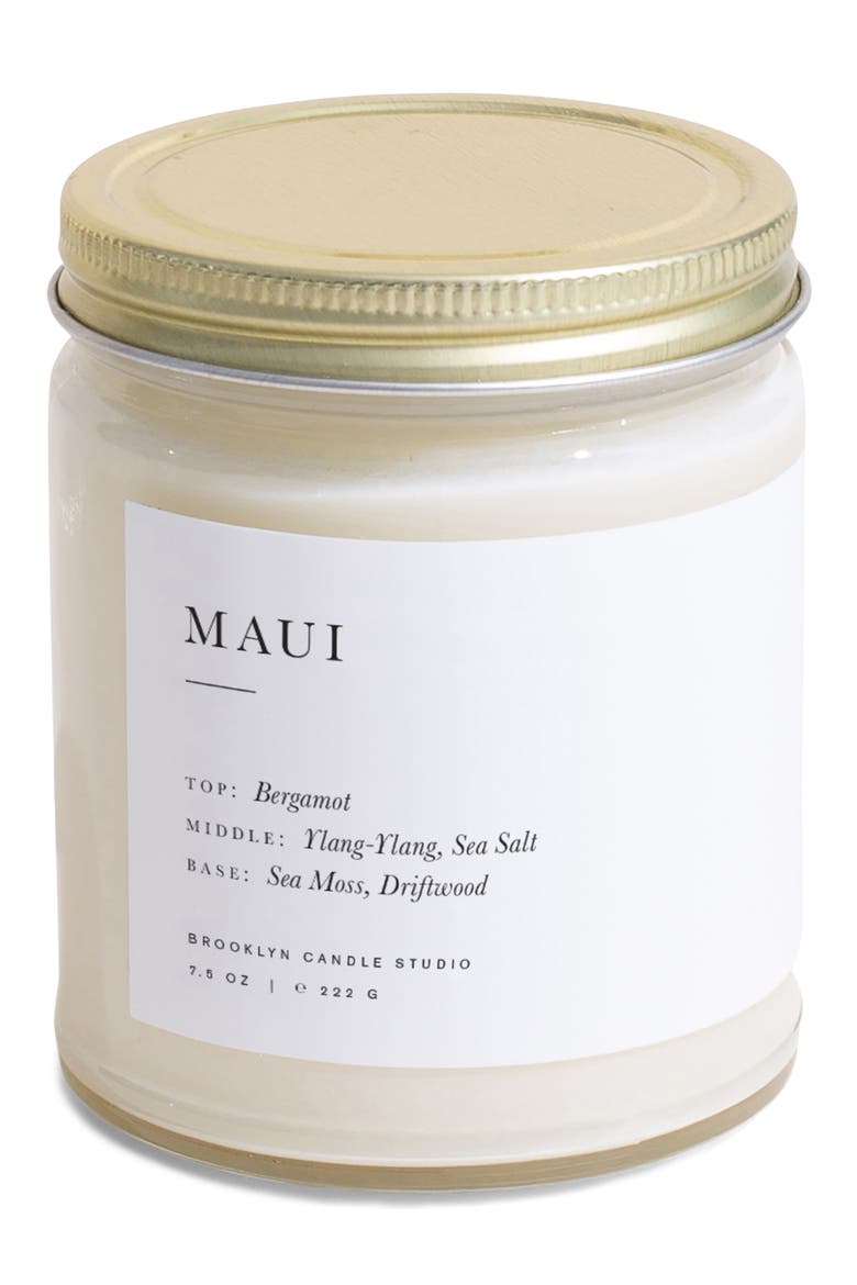 Maui Jar Candle, Main, color, WHITE