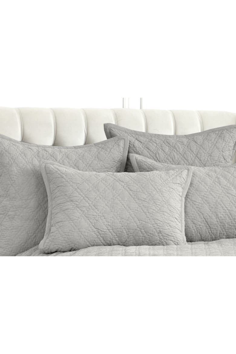 Emory 100% Cotton Standard Pillow Sham 20" x 26", Alternate, color, Grey