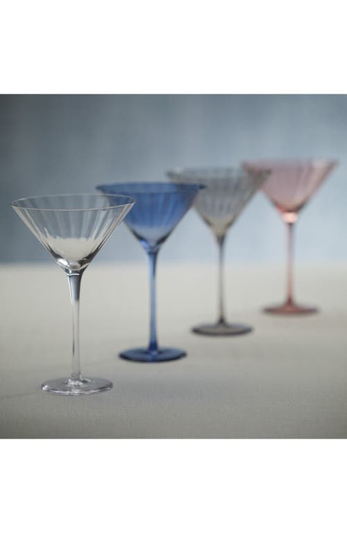 Zodax Malden Optic Set Of 4 Martini Glasses In Pink