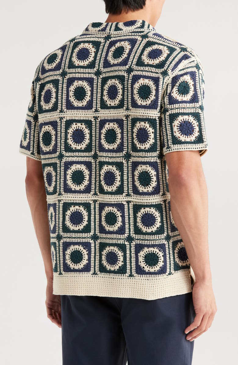 TRUTH Short Sleeve Button Front Crochet Shirt, Alternate, color, 