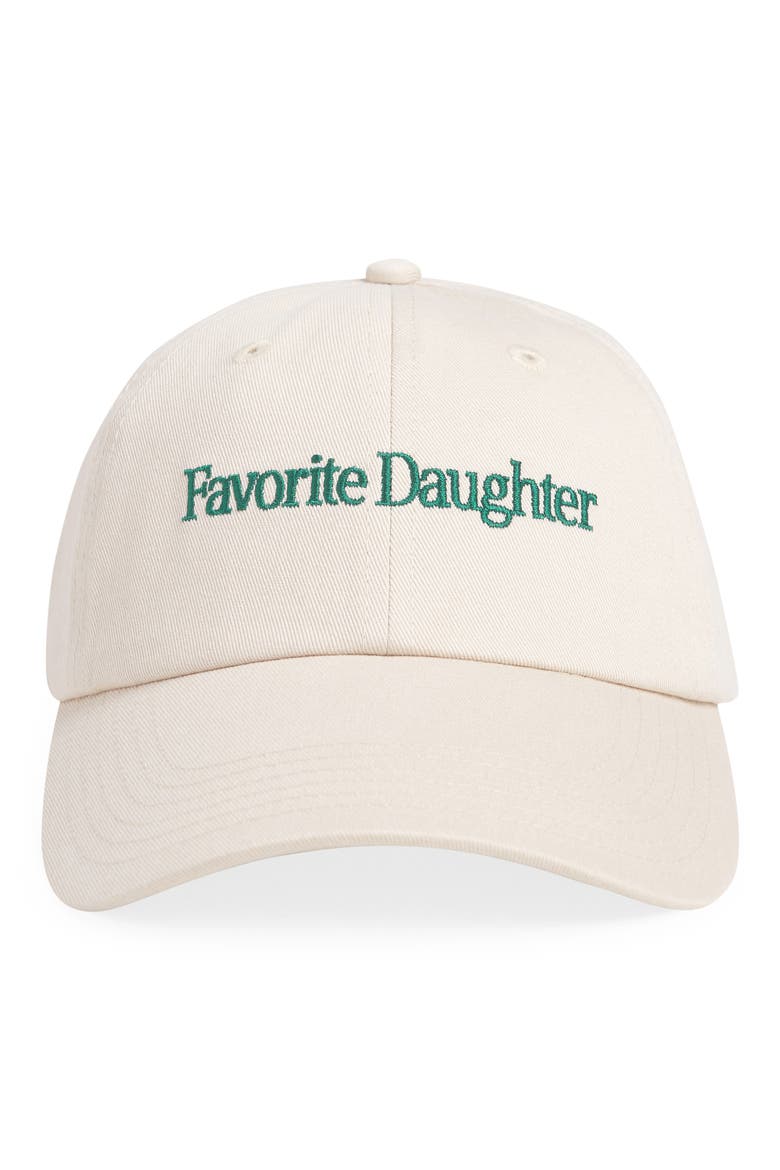 Classic Logo Cotton Twill Baseball Cap, Main, color, KHAKI / EMERALD