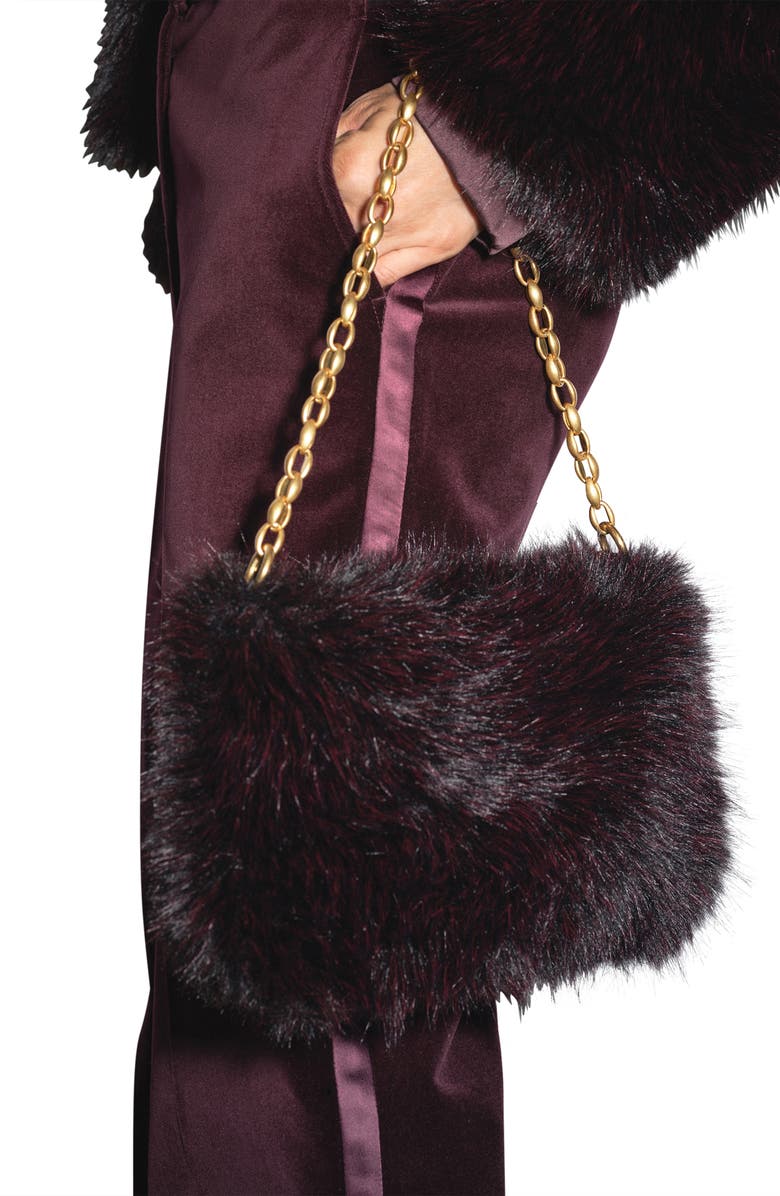 Reiss Elia Satin Stripe Velvet Flare Pants, Alternate, color, Burgundy