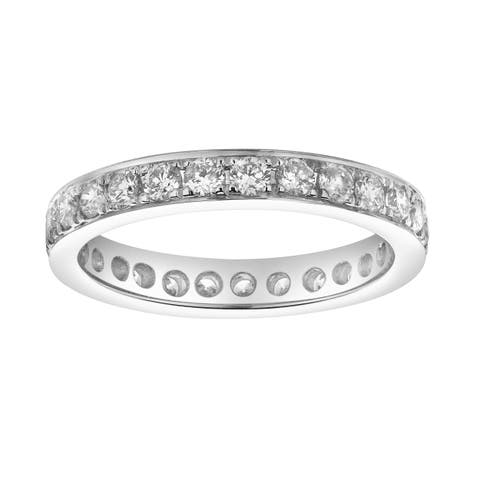Lume 14K Gold Round Diamond Studded Band Ring - 0.97cts