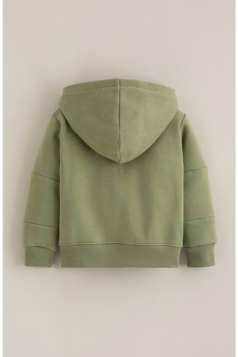 Kids' Zip Hoodie, Alternate, color, OLIVE ACORN