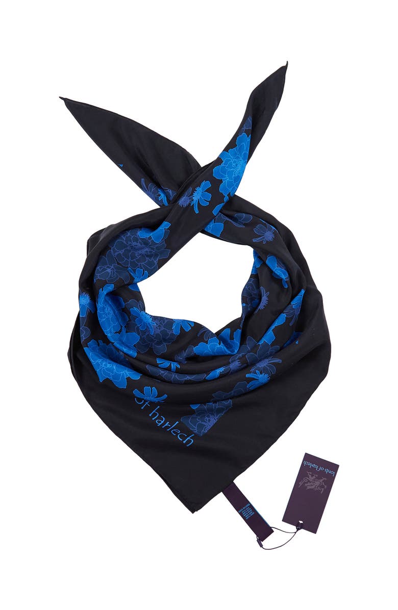 Lords of Harlech Sofia Silk Scarf, Alternate, color, Softbloom Navy