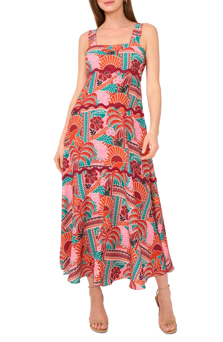 Vince Camuto Tiered Maxi Sundress, Main, color, Multi