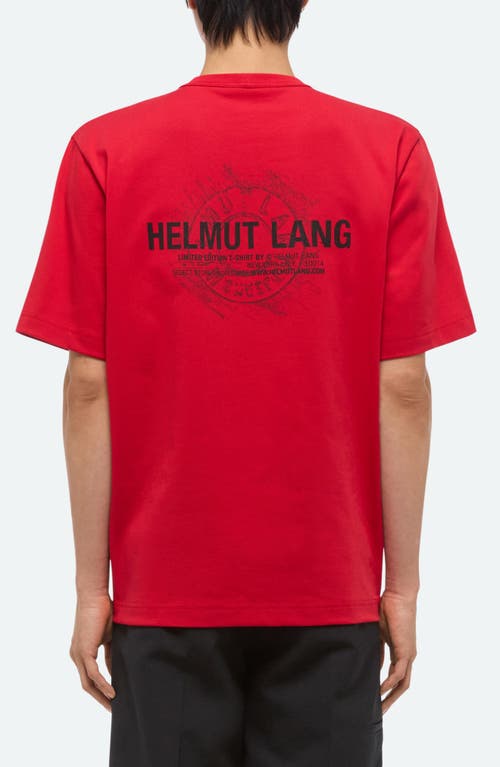 Helmut Lang Relaxed Fit Graphic Logo Tee In Red