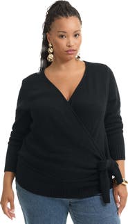 June & Vie Wrap Front Cardigan (Plus)