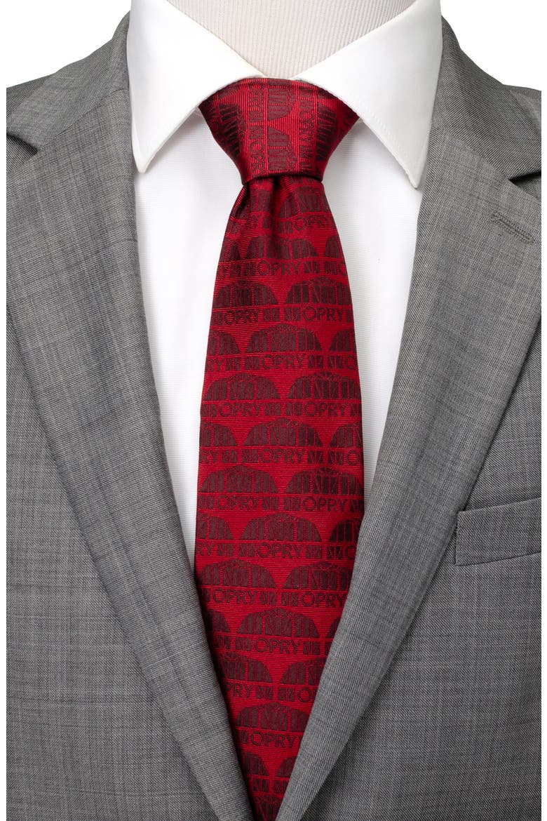 Grand Ole Opry Auditorium Jacquard Silk Blend Neck Tie, Alternate, color, RED