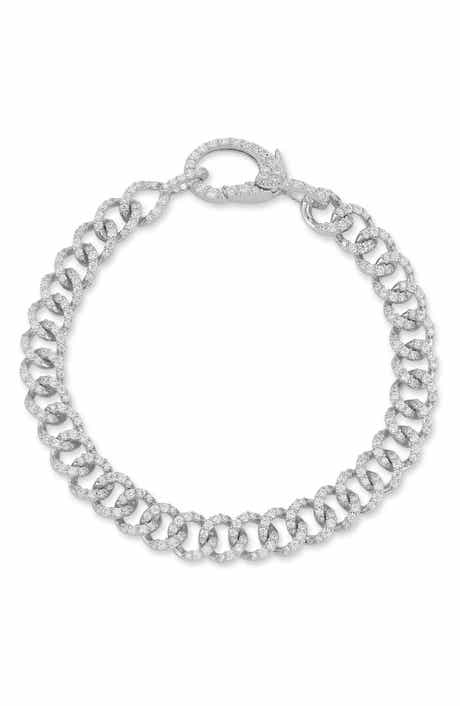 Pavé Clasp Curb Link Bracelet