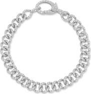 SPHERA MILANO Pavé Clasp Curb Link Bracelet