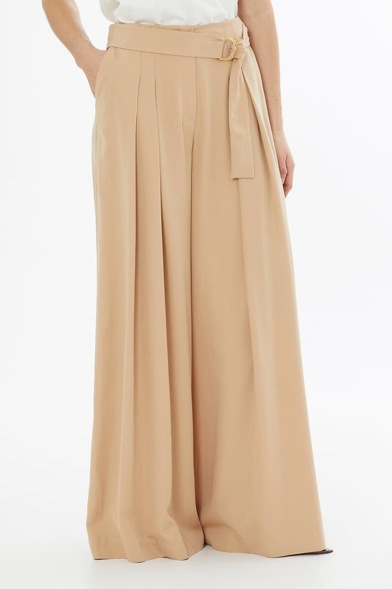 Beige Removable Belt Trousers, Alternate, color, Beige