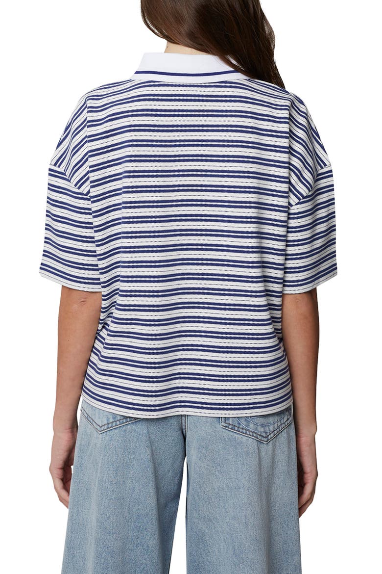 Short Sleeve Striped Polo, Alternate, color, Blue