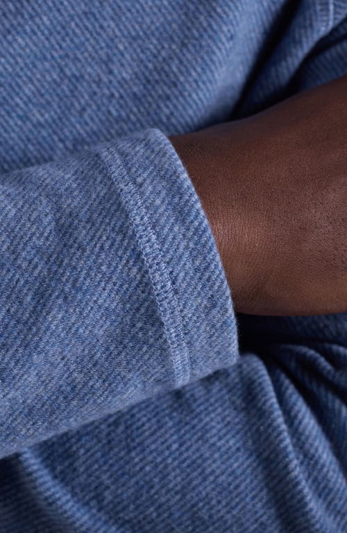 Bugatchi Brushed Cotton Blend Quarter Zip Pullover In Blue