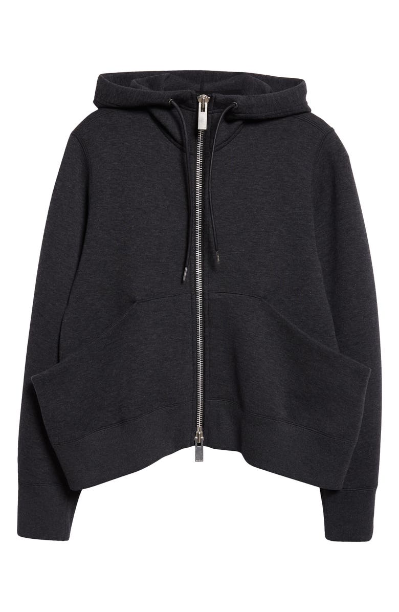 Sacai Sponge Sweat Zip Hoodie, Alternate, color, Charcoal Grey