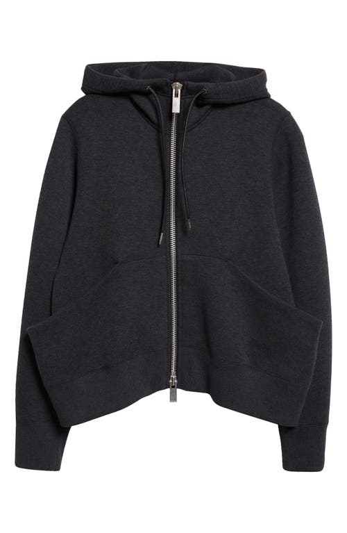 Sacai Sponge Sweat Zip Hoodie In Black
