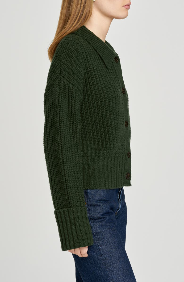 WAYF Bea Collared Cardigan, Alternate, color, Deep-Olive