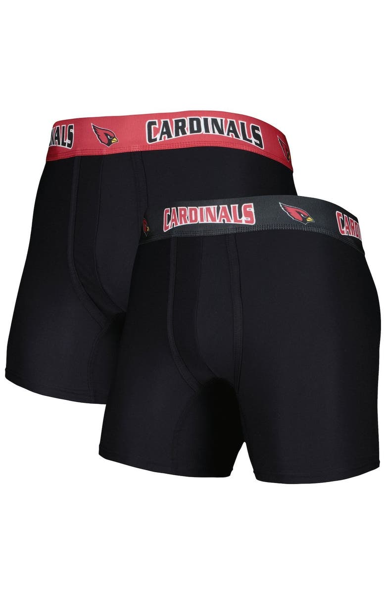 CONCEPTS SPORT Men's Concepts Sport Black/Cardinal Arizona Cardinals 2-Pack Boxer Briefs Set, Main, color, Black