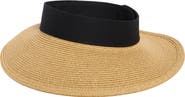 Nine West Straw Packable Raffia Visor