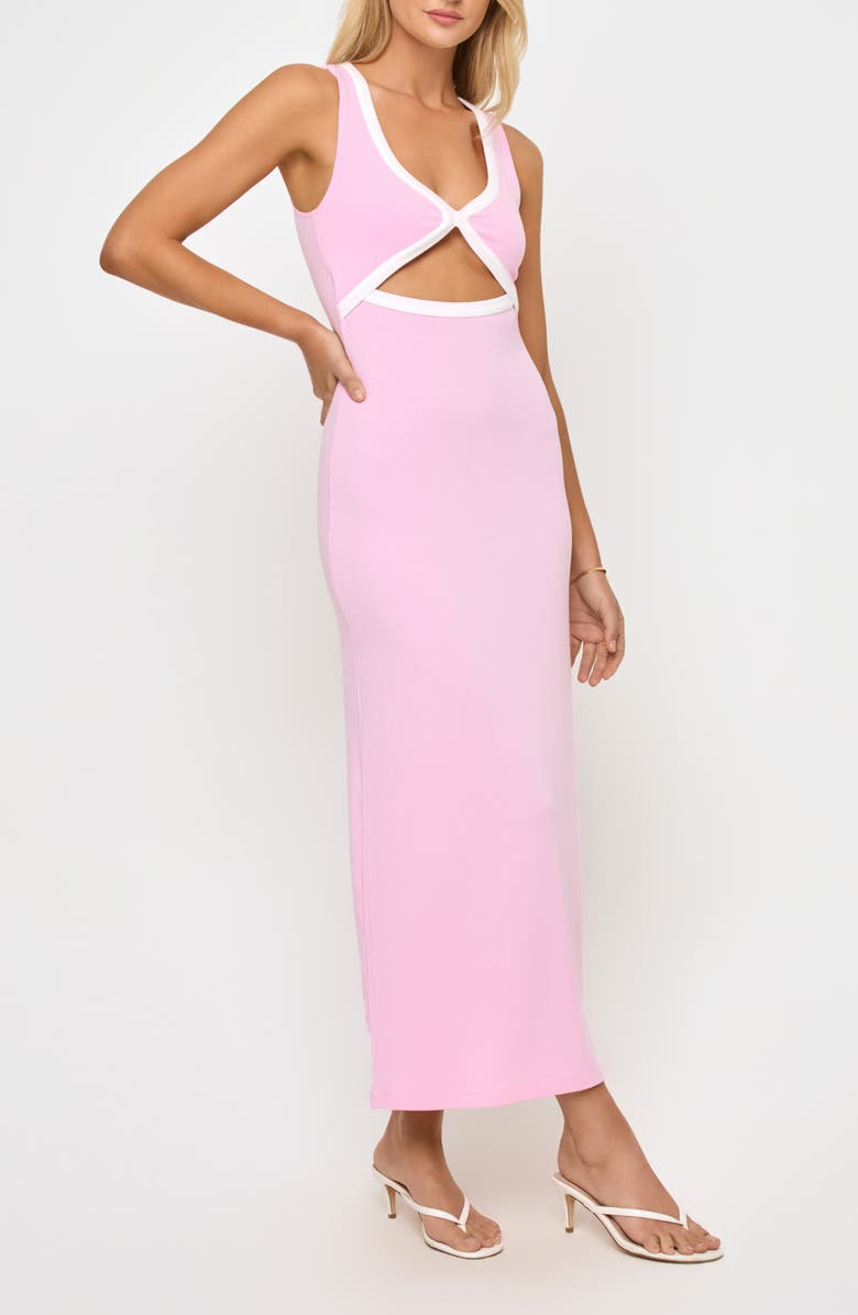 LSPACE Steph Cutout Cover-Up Midi Dress, Alternate, color, Rosewater