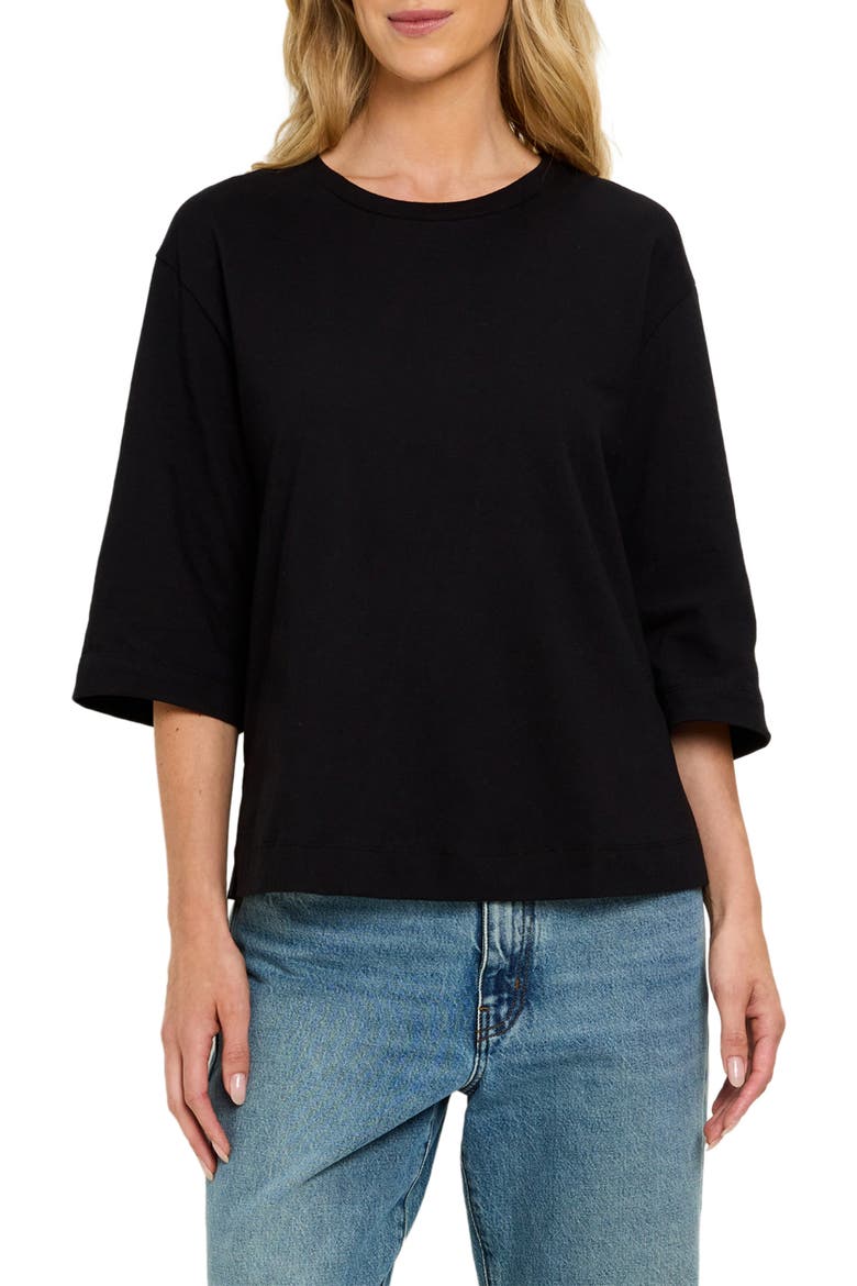Sharona Straight Sleeve T-Shirt, Main, color, BLACK