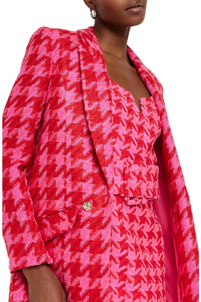 Houndstooth Bouclé Blazer, Alternate, color, PINK