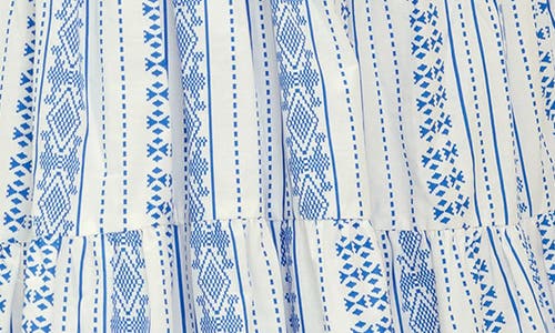 Flying Tomato Ruffle Strap Tiered Maxi Dress In Blue