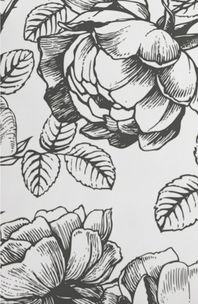 Winterborne Decor Black and White Floral Pillow in Emmaline, Alternate, color, Black