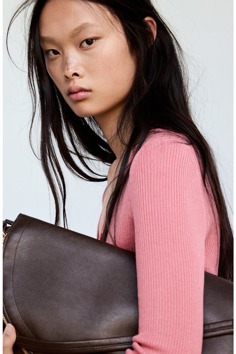 V-Neck Rib Cardigan, Alternate, color, LIGHT PINK