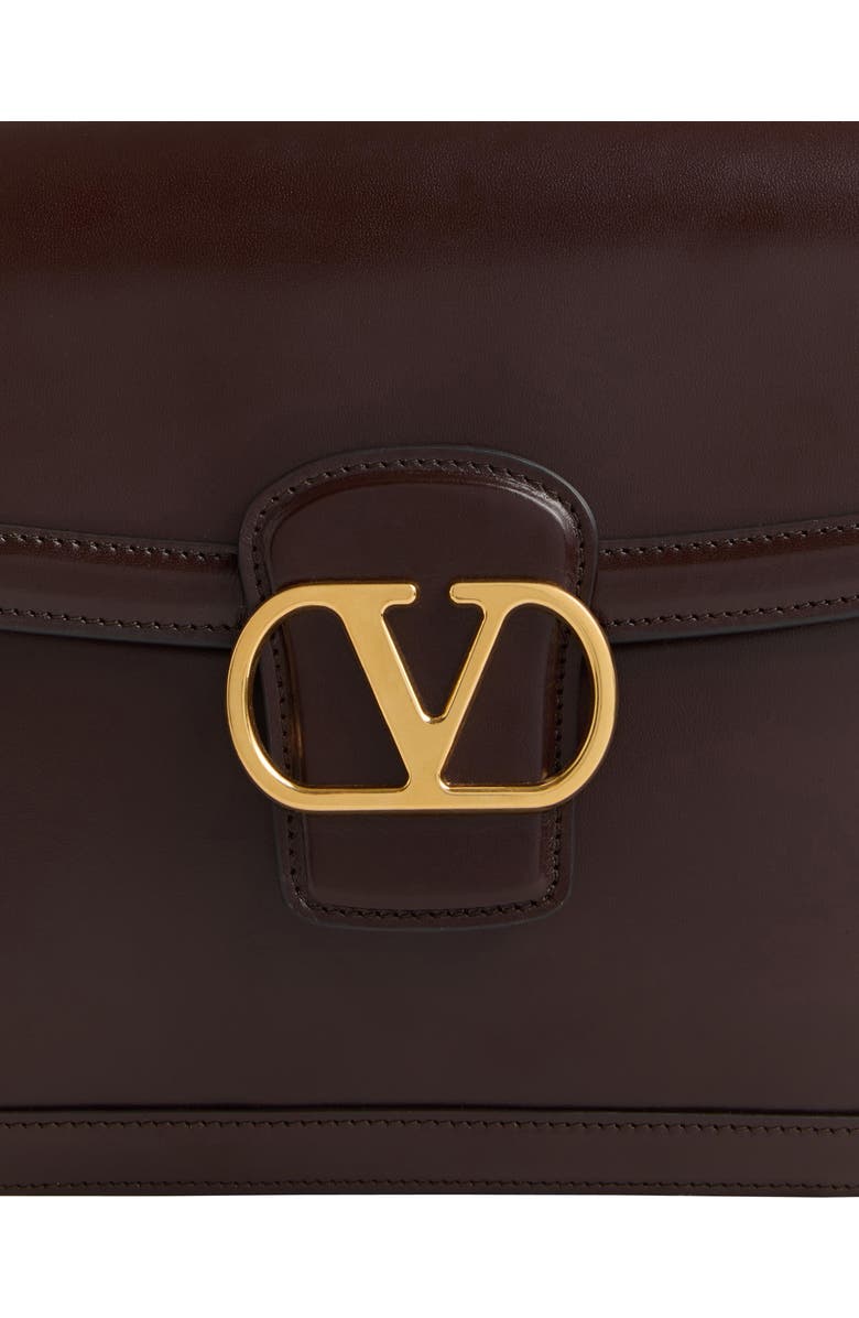Valentino Garavani 9TO5 Leather Shoulder Bag, Alternate, color, Brown/ Black